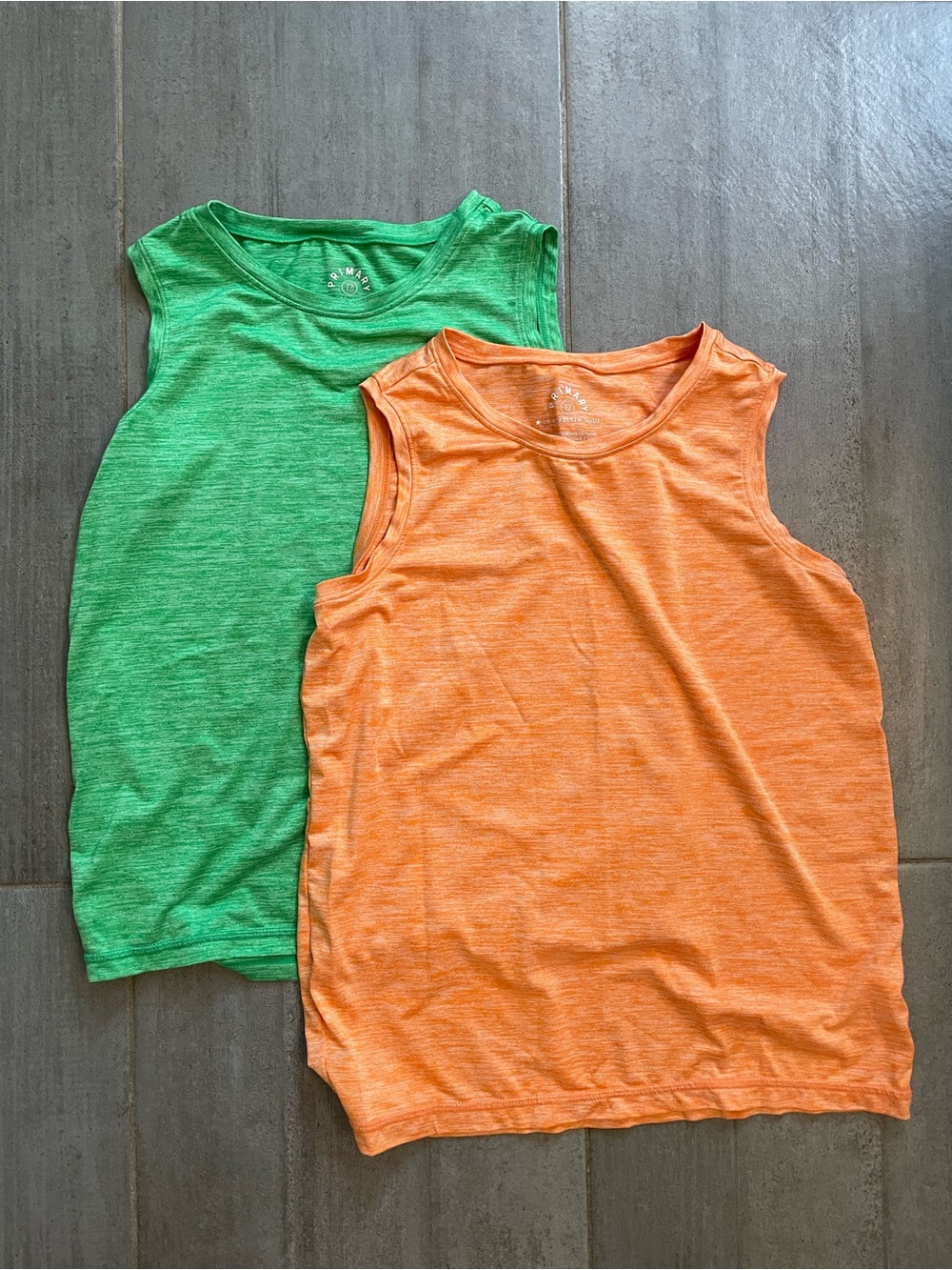 Primary Kids' Sleeveless Stay Cool Tank Top Set - Green & Orange